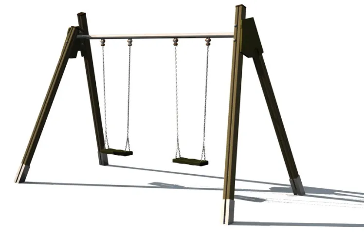 Spielplatz-Holz-Schaukelger�st DIN EN 1176 KALUBA Doppelschaukel